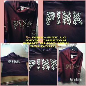 Victoria Secret PINK-CHEETAH HOODIE NEW SIZE LARGE